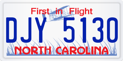 NC license plate DJY5130