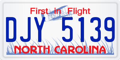 NC license plate DJY5139