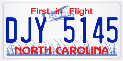 NC license plate DJY5145
