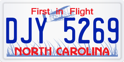 NC license plate DJY5269