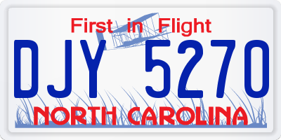 NC license plate DJY5270