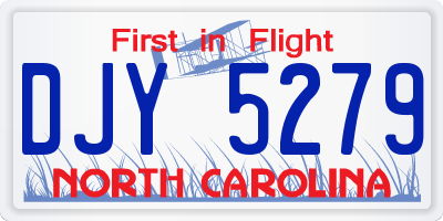 NC license plate DJY5279
