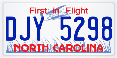 NC license plate DJY5298
