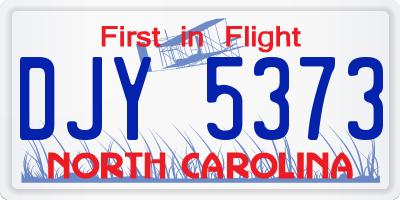 NC license plate DJY5373