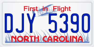 NC license plate DJY5390