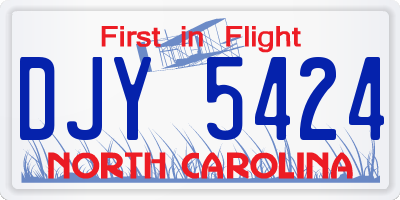 NC license plate DJY5424