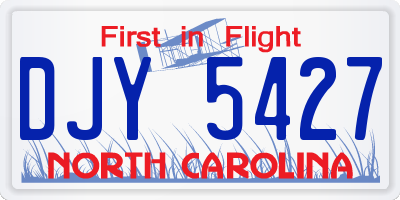 NC license plate DJY5427