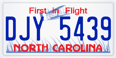 NC license plate DJY5439