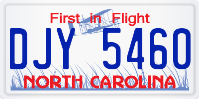 NC license plate DJY5460