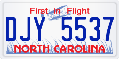 NC license plate DJY5537
