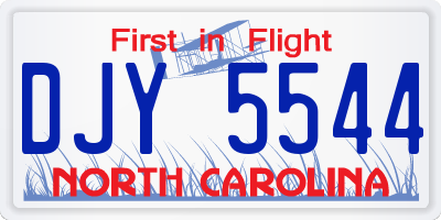 NC license plate DJY5544
