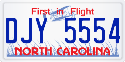 NC license plate DJY5554