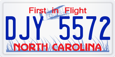 NC license plate DJY5572