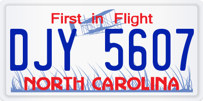 NC license plate DJY5607