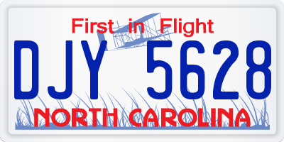 NC license plate DJY5628
