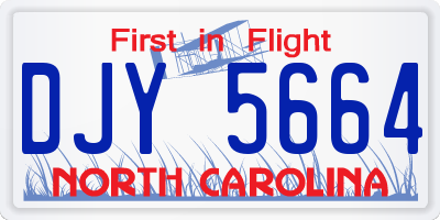 NC license plate DJY5664