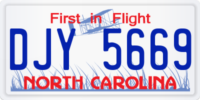 NC license plate DJY5669