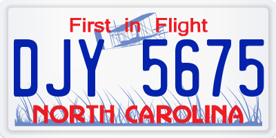 NC license plate DJY5675