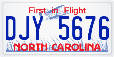 NC license plate DJY5676