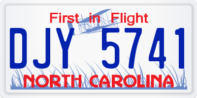 NC license plate DJY5741