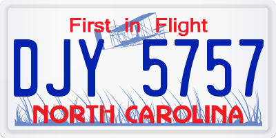 NC license plate DJY5757