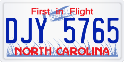 NC license plate DJY5765