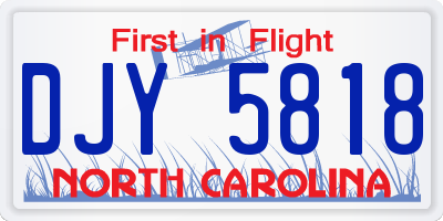 NC license plate DJY5818