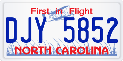 NC license plate DJY5852