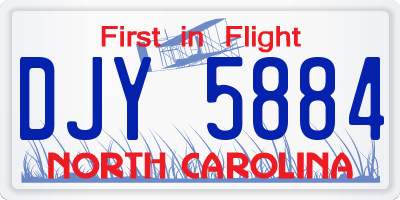 NC license plate DJY5884