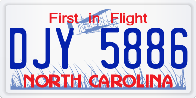 NC license plate DJY5886