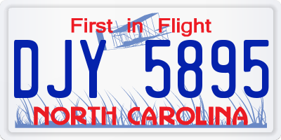 NC license plate DJY5895