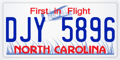 NC license plate DJY5896