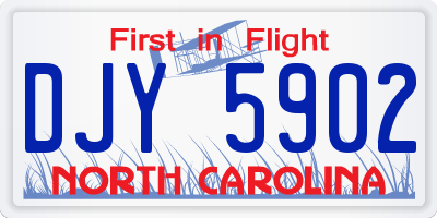 NC license plate DJY5902