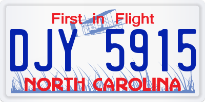NC license plate DJY5915