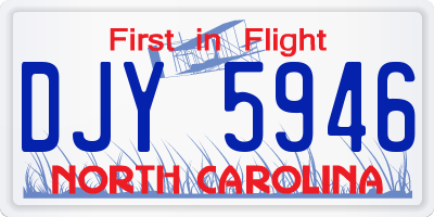 NC license plate DJY5946