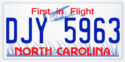 NC license plate DJY5963