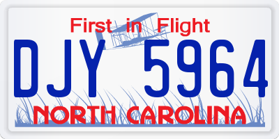 NC license plate DJY5964