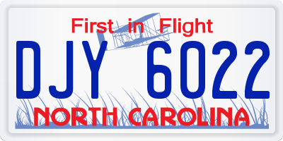 NC license plate DJY6022