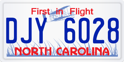 NC license plate DJY6028