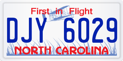 NC license plate DJY6029