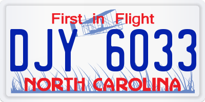 NC license plate DJY6033