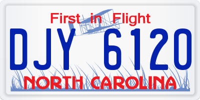 NC license plate DJY6120