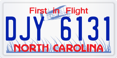 NC license plate DJY6131