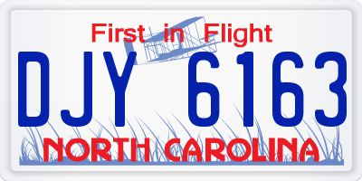 NC license plate DJY6163
