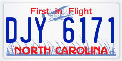 NC license plate DJY6171