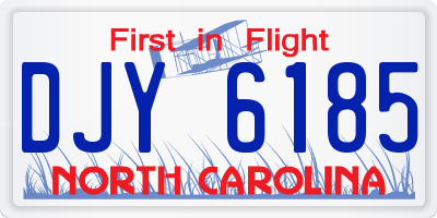 NC license plate DJY6185