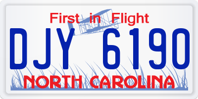 NC license plate DJY6190
