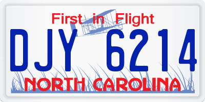 NC license plate DJY6214
