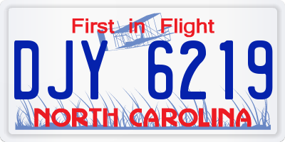 NC license plate DJY6219