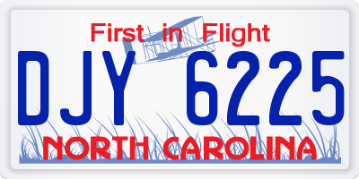 NC license plate DJY6225